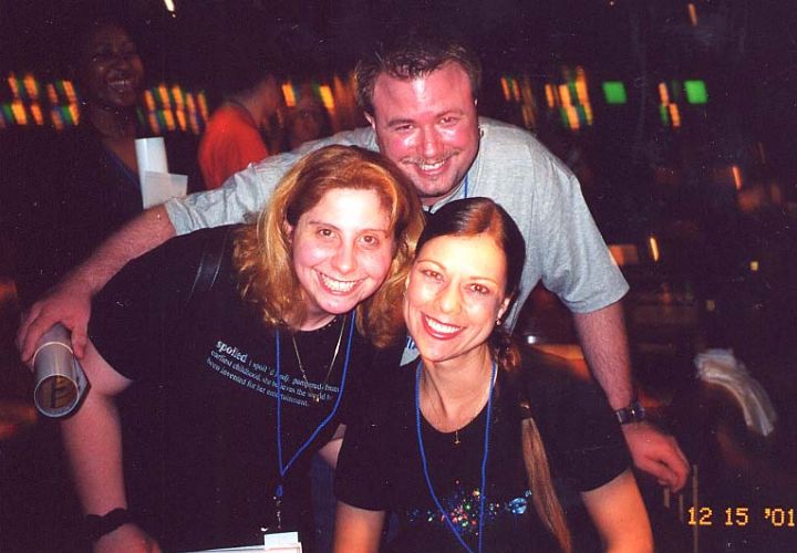 Pollyanna with Christine and fiance Trevor on the 2001 Lupus Cruise